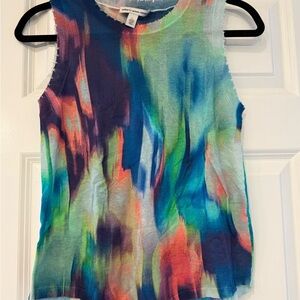 Women's Multicolor Tie-Dye Sleeveless Knit Tank Top